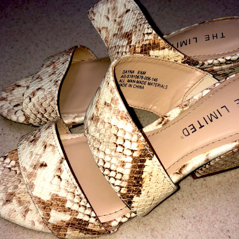 Slide on chunky heels snake print